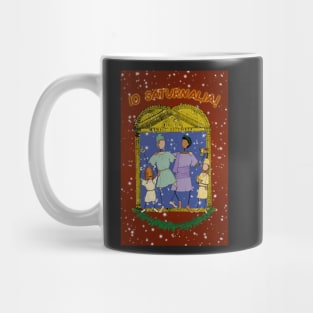 Happy Saturnalia! (RED background) Greek Myth Comix Mug